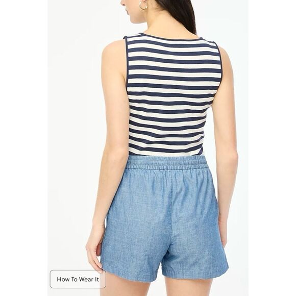 J.Crew Factory Women's Cotton Chambray Drawstring Short NWT Size XXS - Picture 2 of 9